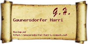 Gaunersdorfer Harri névjegykártya